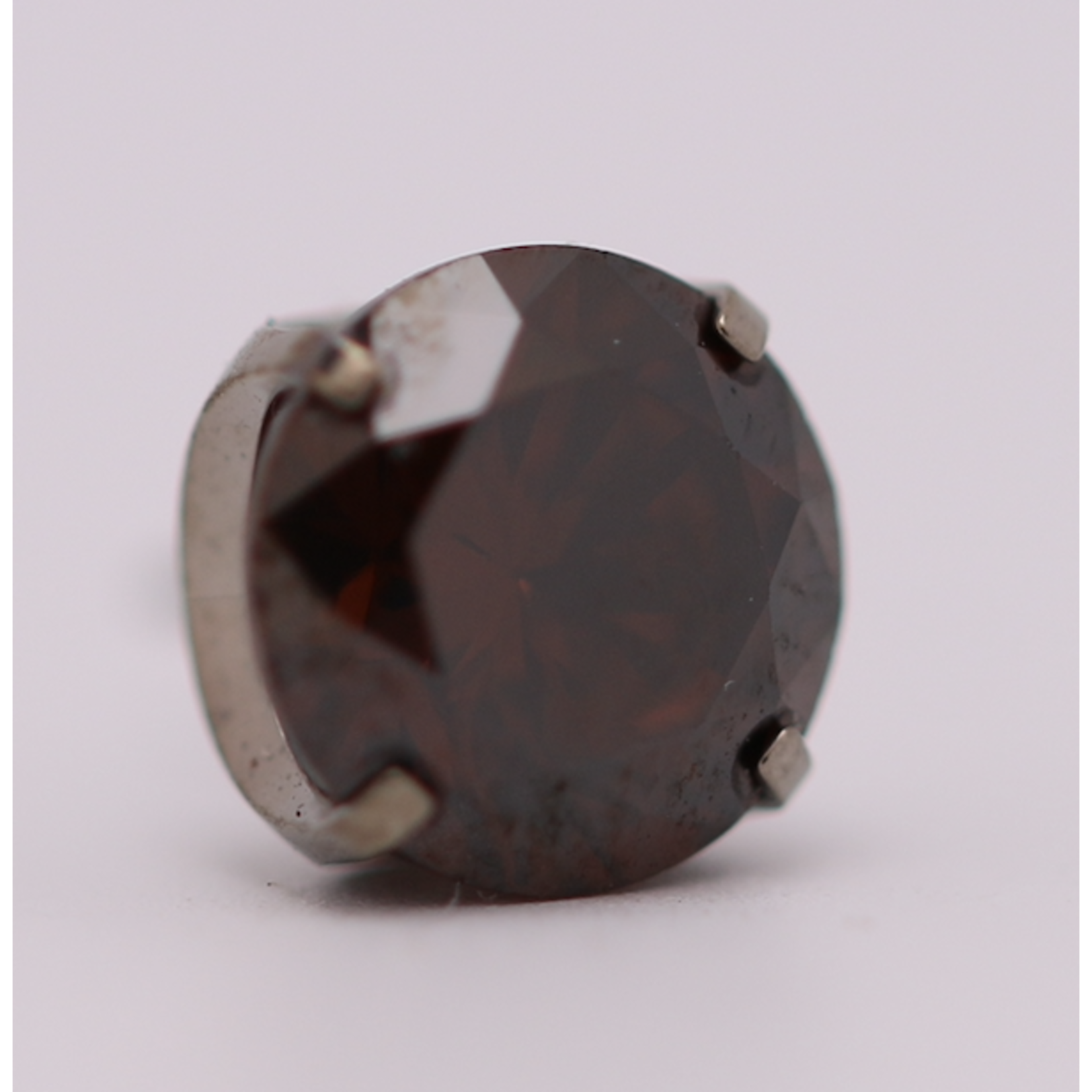 Neometal 18g prong set threadless end 1.5mm chocolate brown