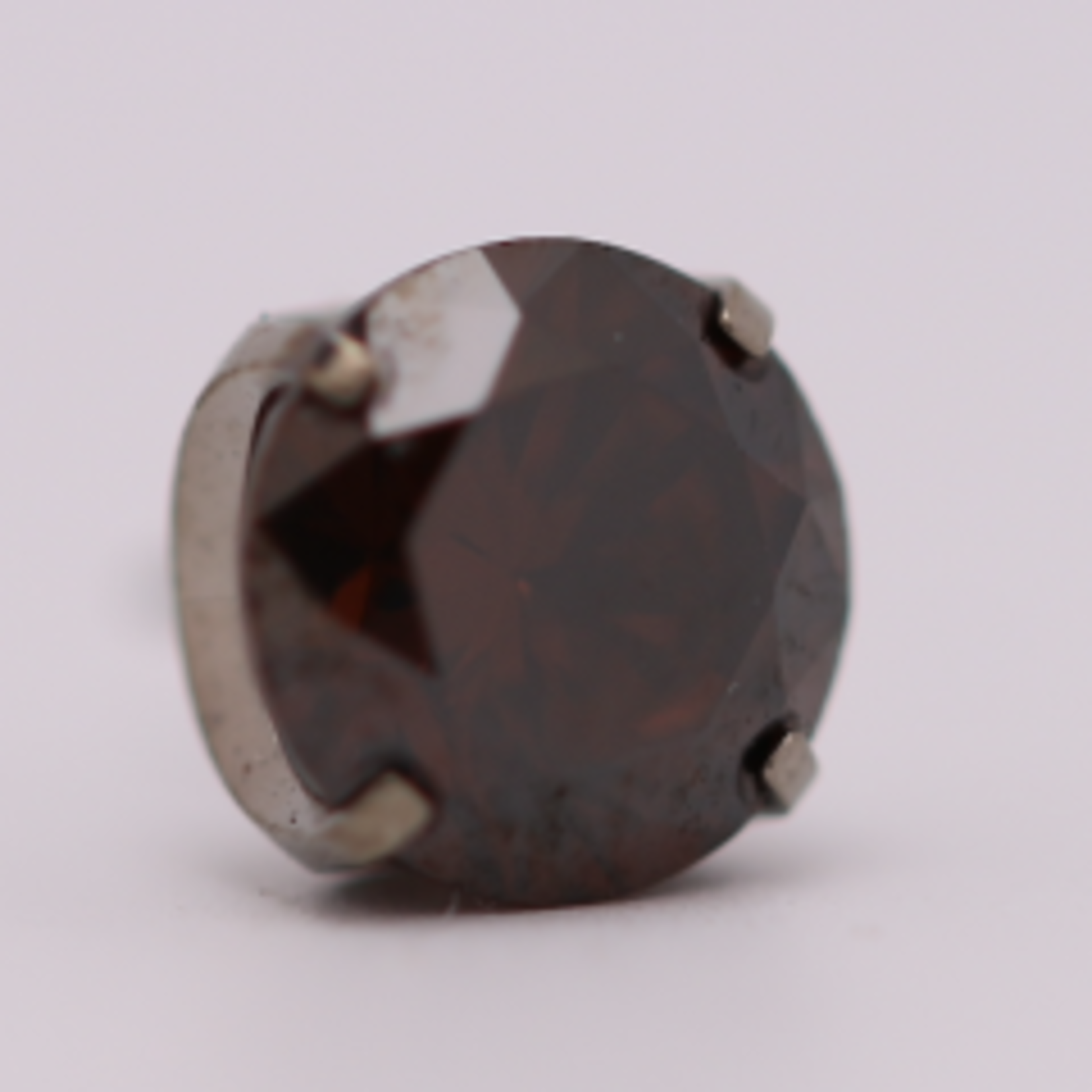 Neometal 18g prong set threadless end 2.5mm chocolate brown