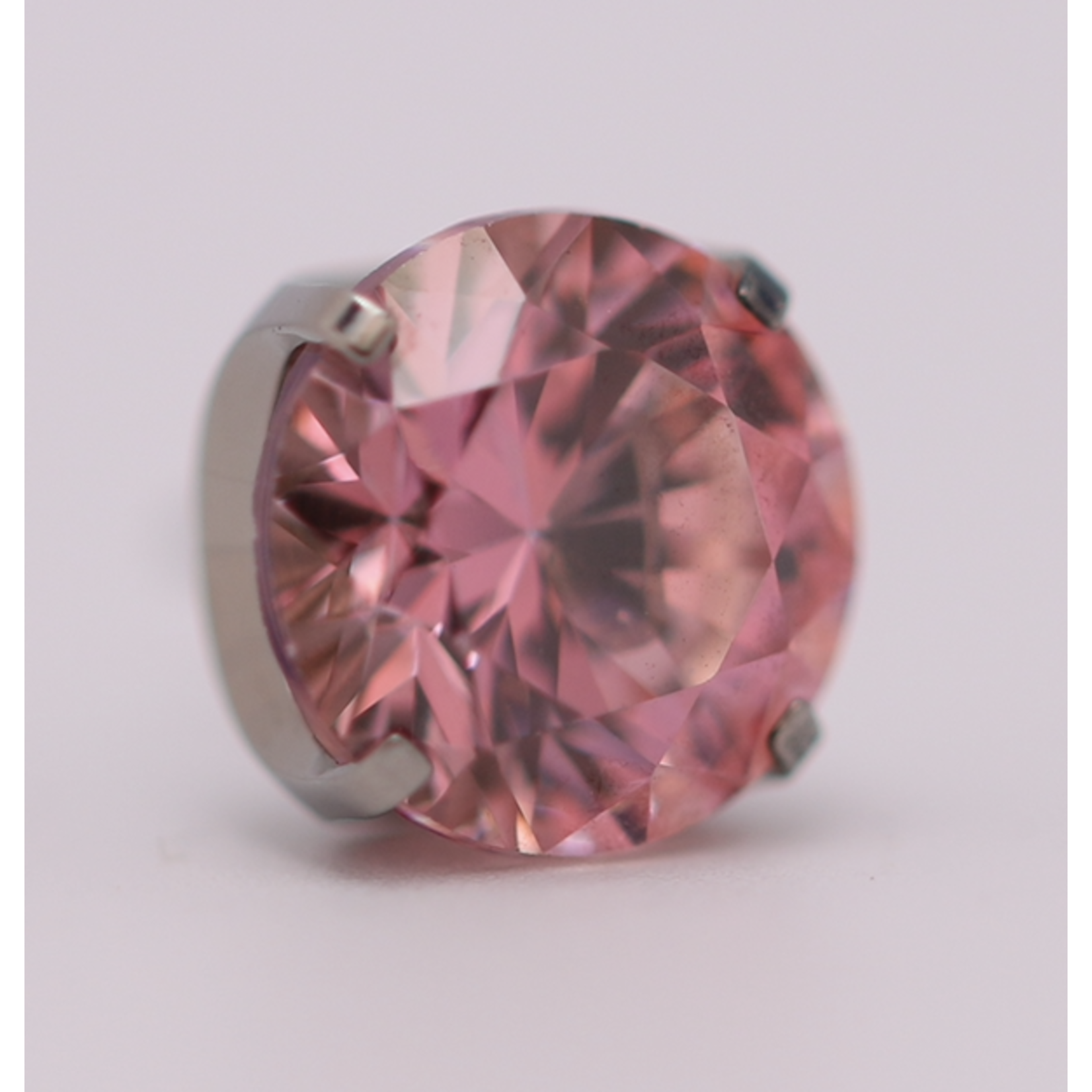 Neometal 18g prong set threadless end 1.5mm pink