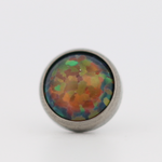 Neometal 18g cabochon bezel set 3mm synthetic black opal