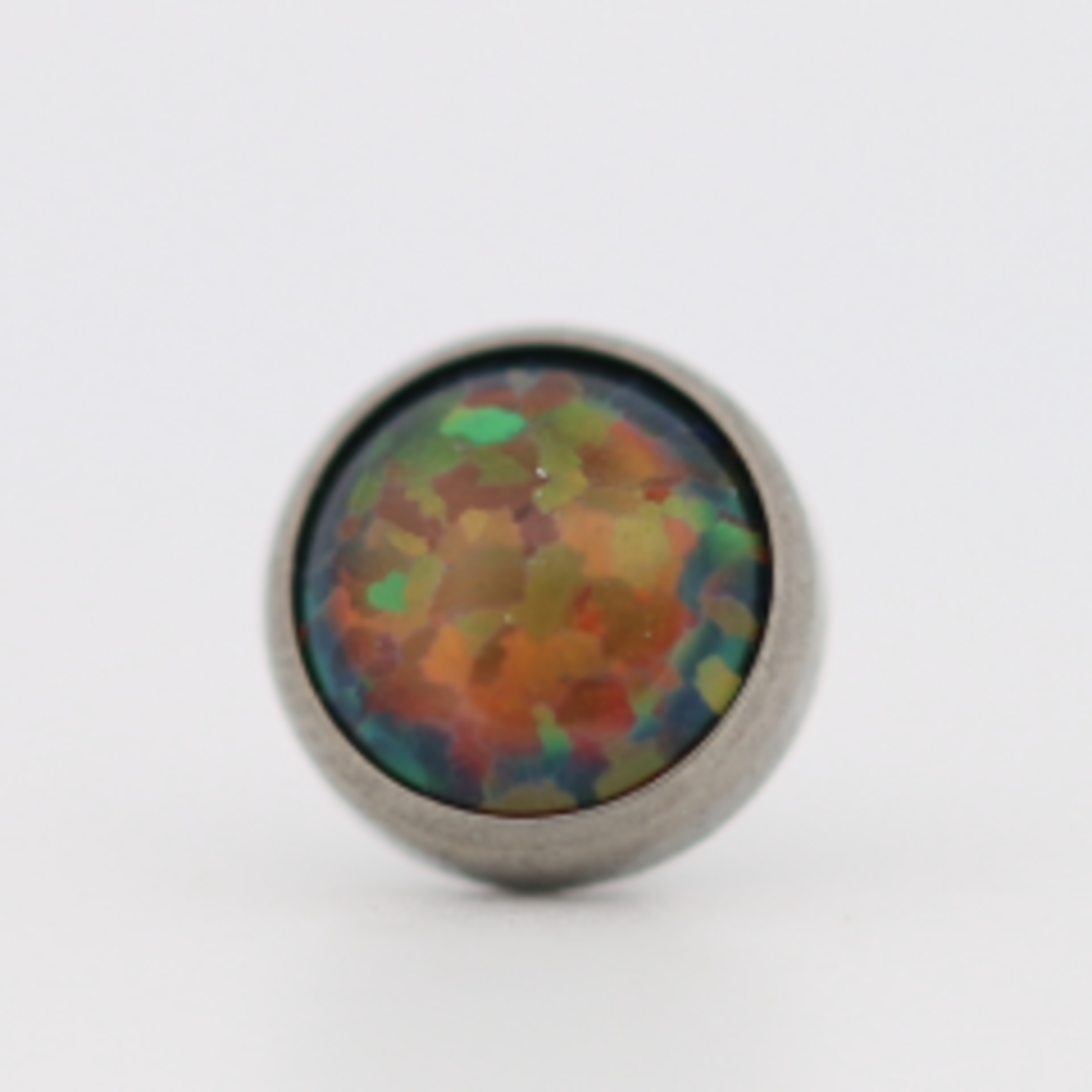 Neometal 18g cabochon bezel set 4mm synthetic black opal