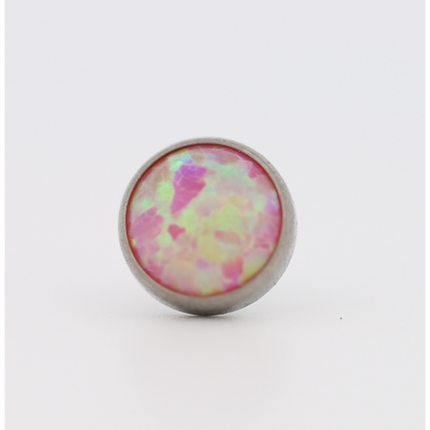 Neometal 18g cabochon bezel set 2.5mm synthetic bubble gum  opal