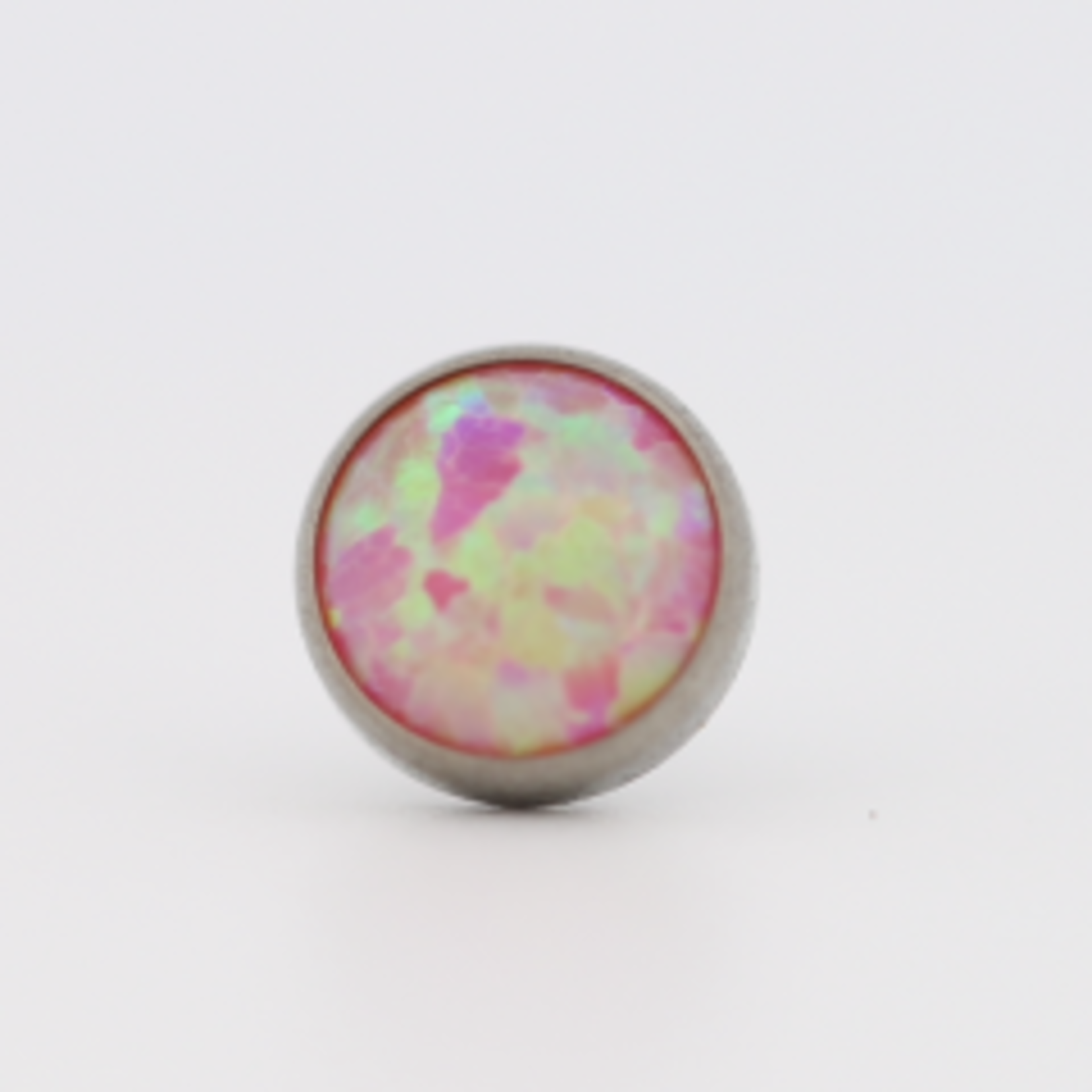 Neometal 18g cabochon bezel set 4mm synthetic bubble gum  opal