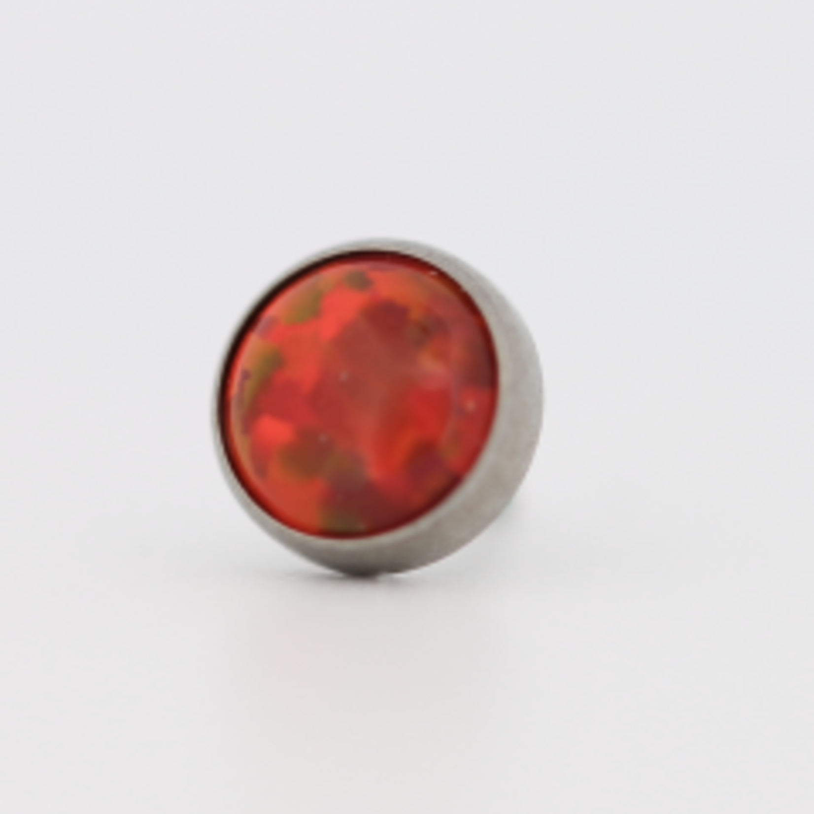 Neometal 18g cabochon bezel set 4mm synthetic fire opal