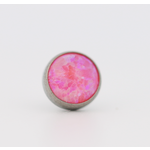 Neometal 18g cabochon bezel set 2.5mm synthetic hot pink opal
