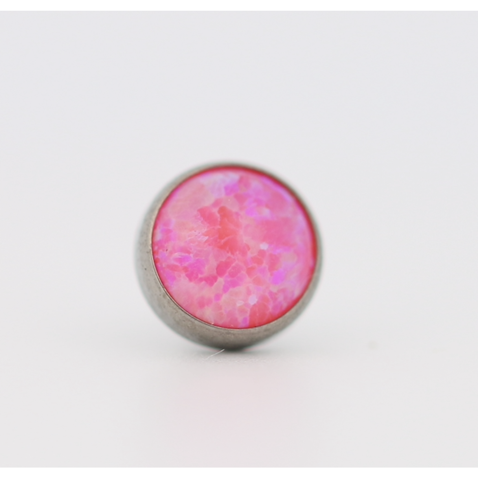 Neometal 18g cabochon bezel set 2.5mm synthetic hot pink opal