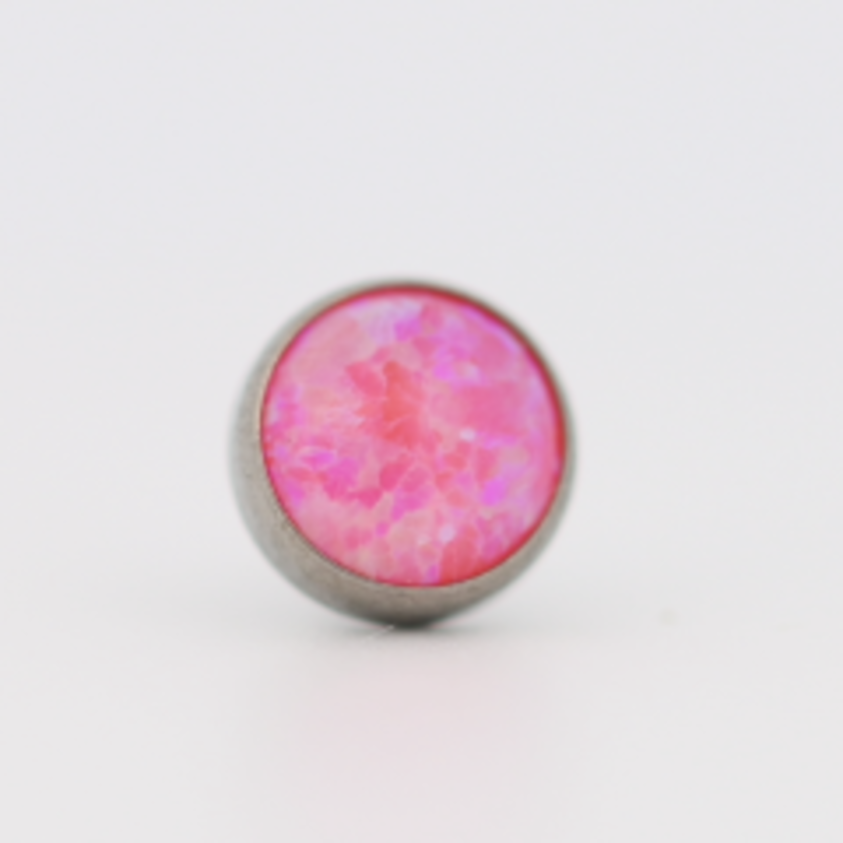 Neometal 18g cabochon bezel set 2mm synthetic hot pink opal