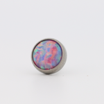 Neometal 18g cabochon bezel set 2mm synthetic lavender opal