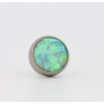 Neometal 18g cabochon bezel set 2.5mm synthetic lime opal
