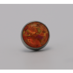 Neometal 18g cabochon bezel set 2.5mm synthetic orange opal