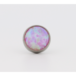 Neometal 18g cabochon bezel set 2.5mm synthetic pink opal