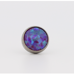 Neometal 18g cabochon bezel set 2.5mm synthetic purple opal