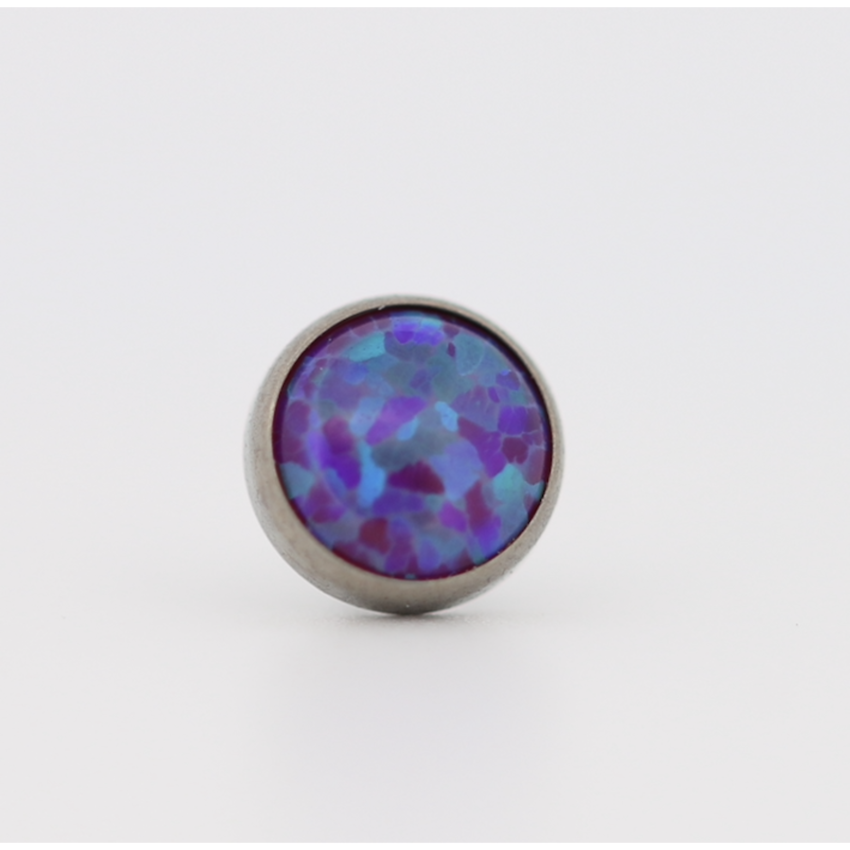 Neometal 18g cabochon bezel set 2.5mm synthetic purple opal