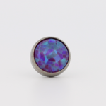 Neometal 18g cabochon bezel set 3mm synthetic purple opal