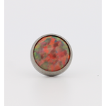 Neometal 18g cabochon bezel set 2.5mm synthetic red opal