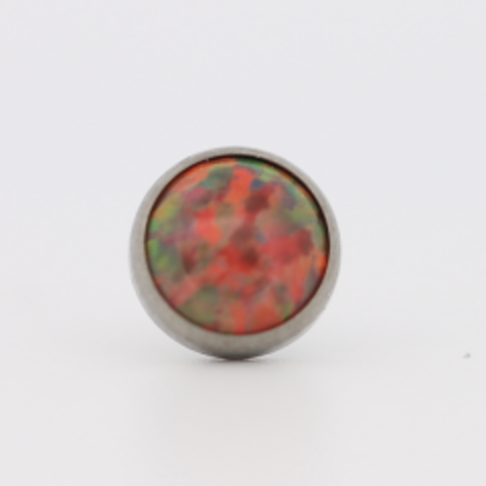 Neometal 18g cabochon bezel set 3mm synthetic red opal