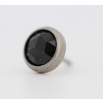 Neometal 18g cabochon bezel set 2.5mm synthetic rose cut black ceramic