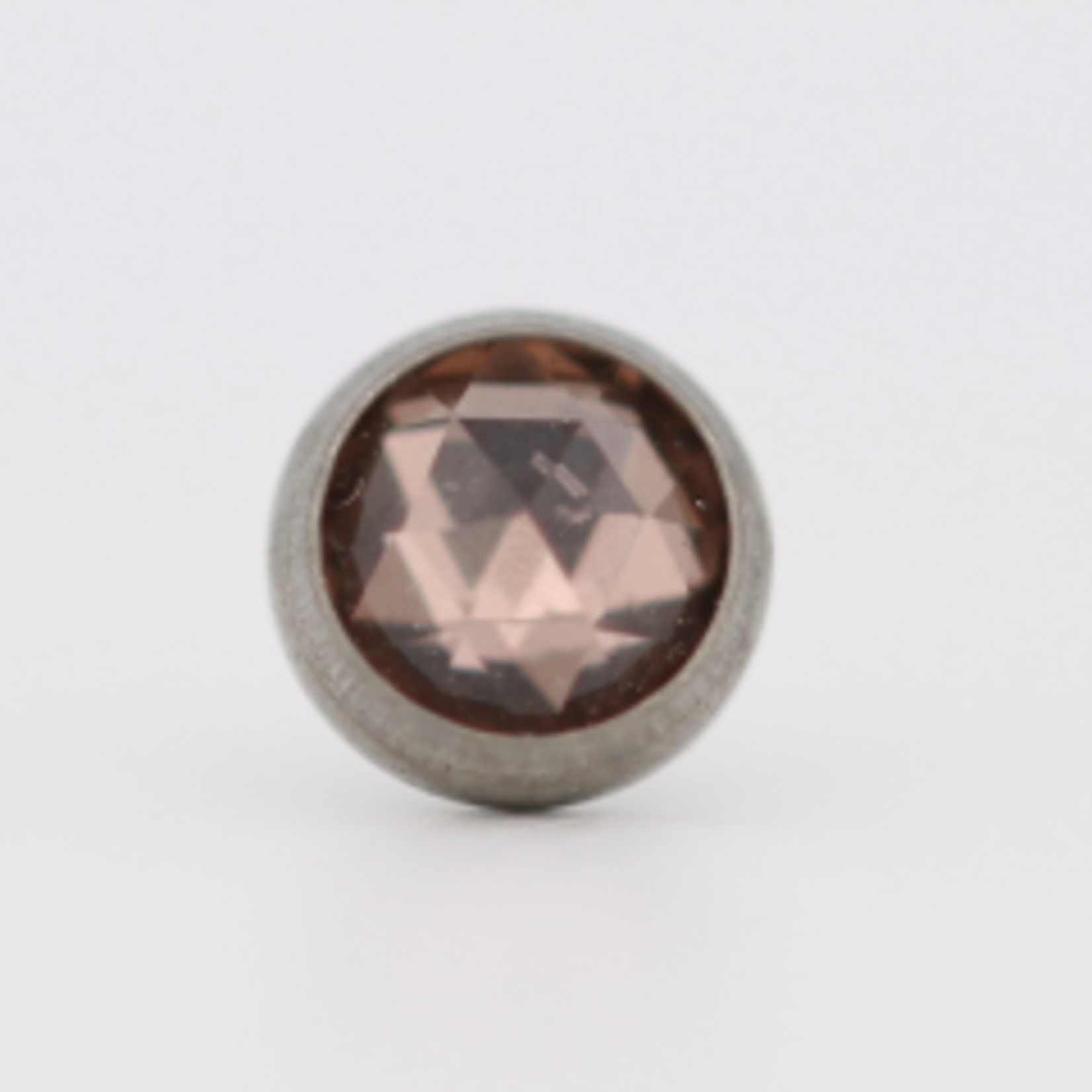 Neometal 18g cabochon bezel set 2mm synthetic rose cut dusty morganite ceramic