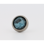 Neometal 18g cabochon bezel set 2.5mm synthetic rose cut London blue ceramic