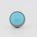 Neometal 18g cabochon bezel set 4mm synthetic turquoise