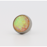 Neometal 18g cabochon bezel set 2.5mm synthetic yellow opal