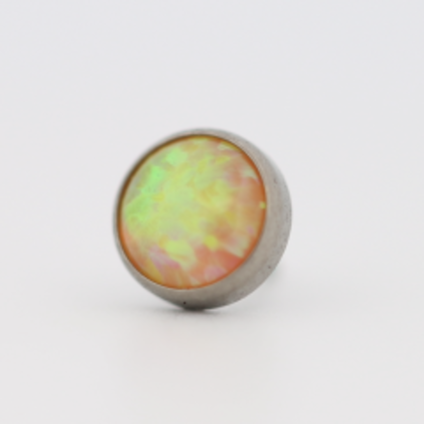 Neometal 18g cabochon bezel set 4mm synthetic yellow opal