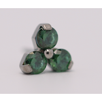 Neometal 18g trinity prong 3x1.5mm emerald