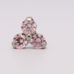 Neometal 18g trinity prong 3x2mm morganite