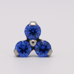 Neometal 18g trinity prong 3x2mm sapphire