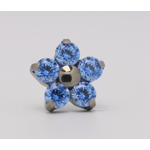 Neometal 18g prong set threadless end flower 5x1.5mm arctic blue