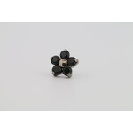 Neometal 18g prong set threadless end flower 5x1.5mm black