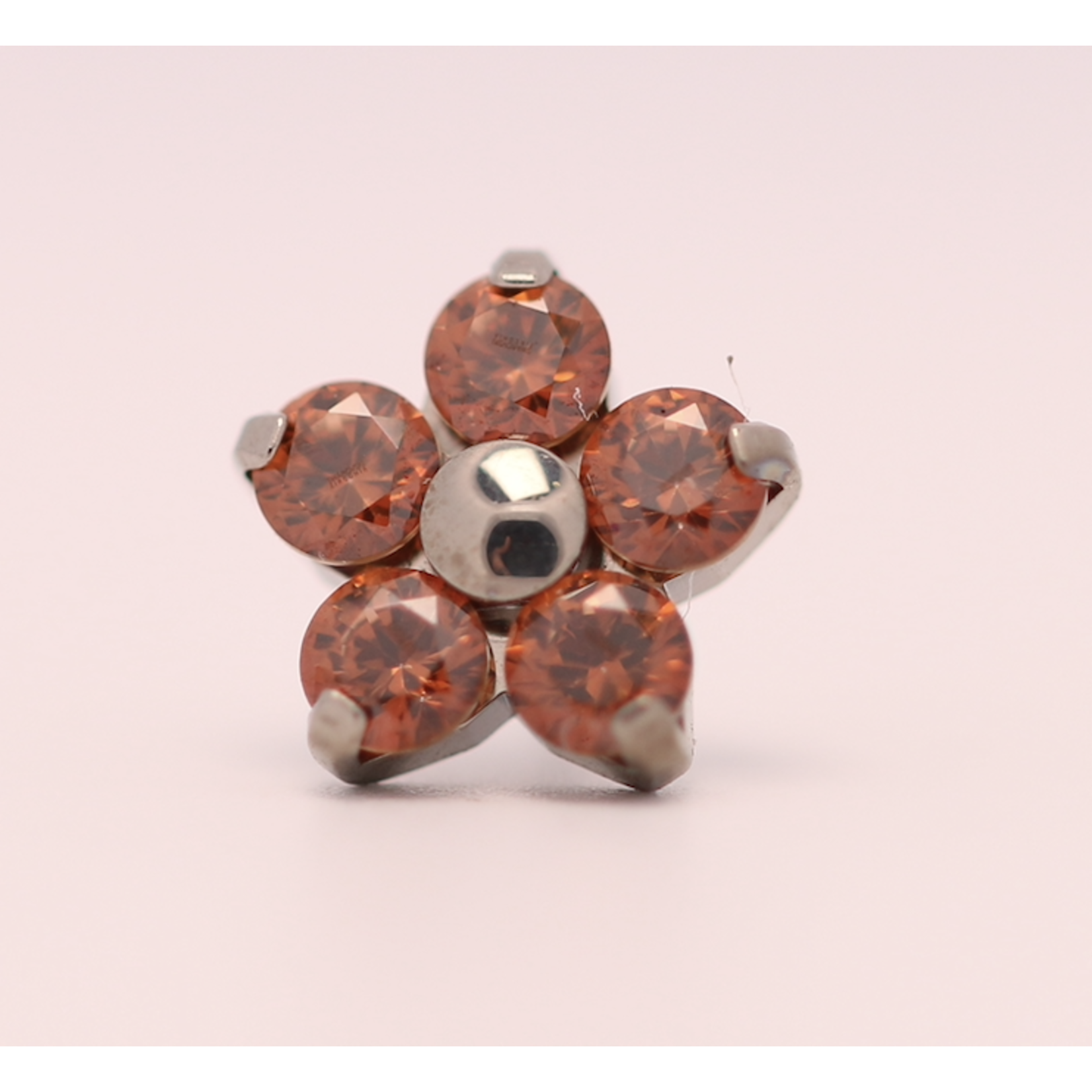 Neometal 18g prong set threadless end flower 5x1.5mm caramel