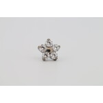 Neometal 18g prong set threadless end flower 5x1.5mm cz