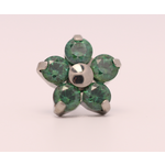 Neometal 18g prong set threadless end flower 5x1.5mm emerald
