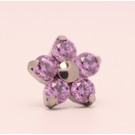 Neometal 18g prong set threadless end flower 5x1.5mm fancy purple