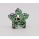 Neometal 18g prong set threadless end flower 5x1.5mm green