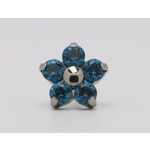 Neometal 18g prong set threadless end flower 5x1.5mm London blue ceramic