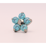 Neometal 18g prong set threadless end flower 5x1.5mm mint green