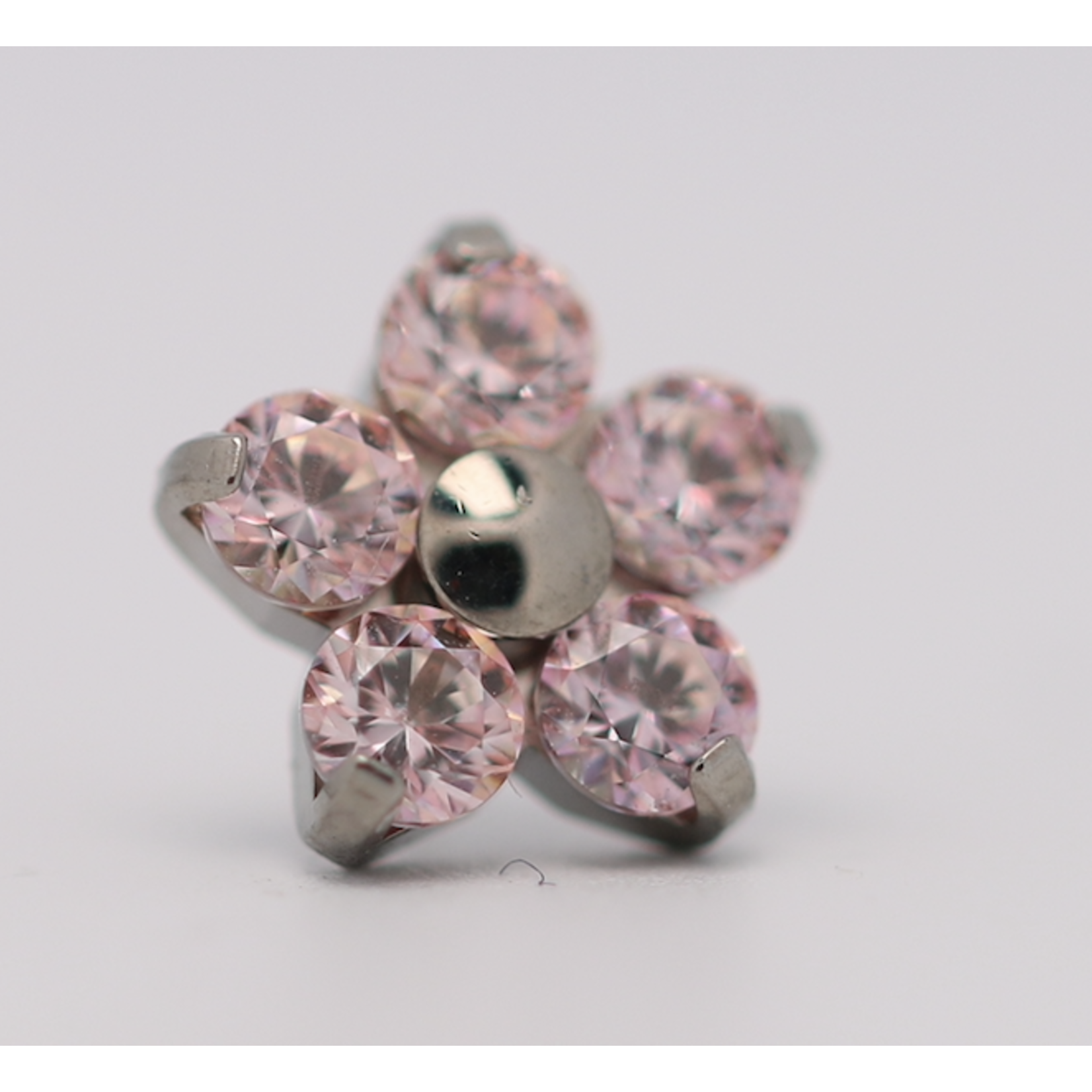 Neometal 18g prong set threadless end flower 5x1.5mm morganite