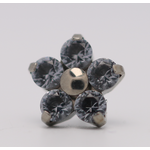 Neometal 18g prong set threadless end flower 5x1.5mm ocean gray