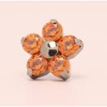Neometal 18g prong set threadless end flower 5x1.5mm orange