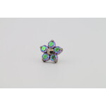 Neometal 18g prong set threadless end flower 5x1.5mm aurora borealis