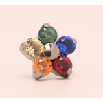 Neometal 18g prong set threadless end flower 5x1.5mm rainbow