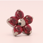 Neometal 18g prong set threadless end flower 5x1.5mm ruby