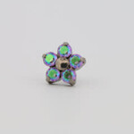 Neometal 18g prong set threadless end flower 5x2mm aurora borealis