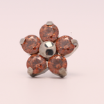 Neometal 18g prong set threadless end flower 5x2mm caramel