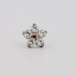 Neometal 18g prong set threadless end flower 5x2mm cz