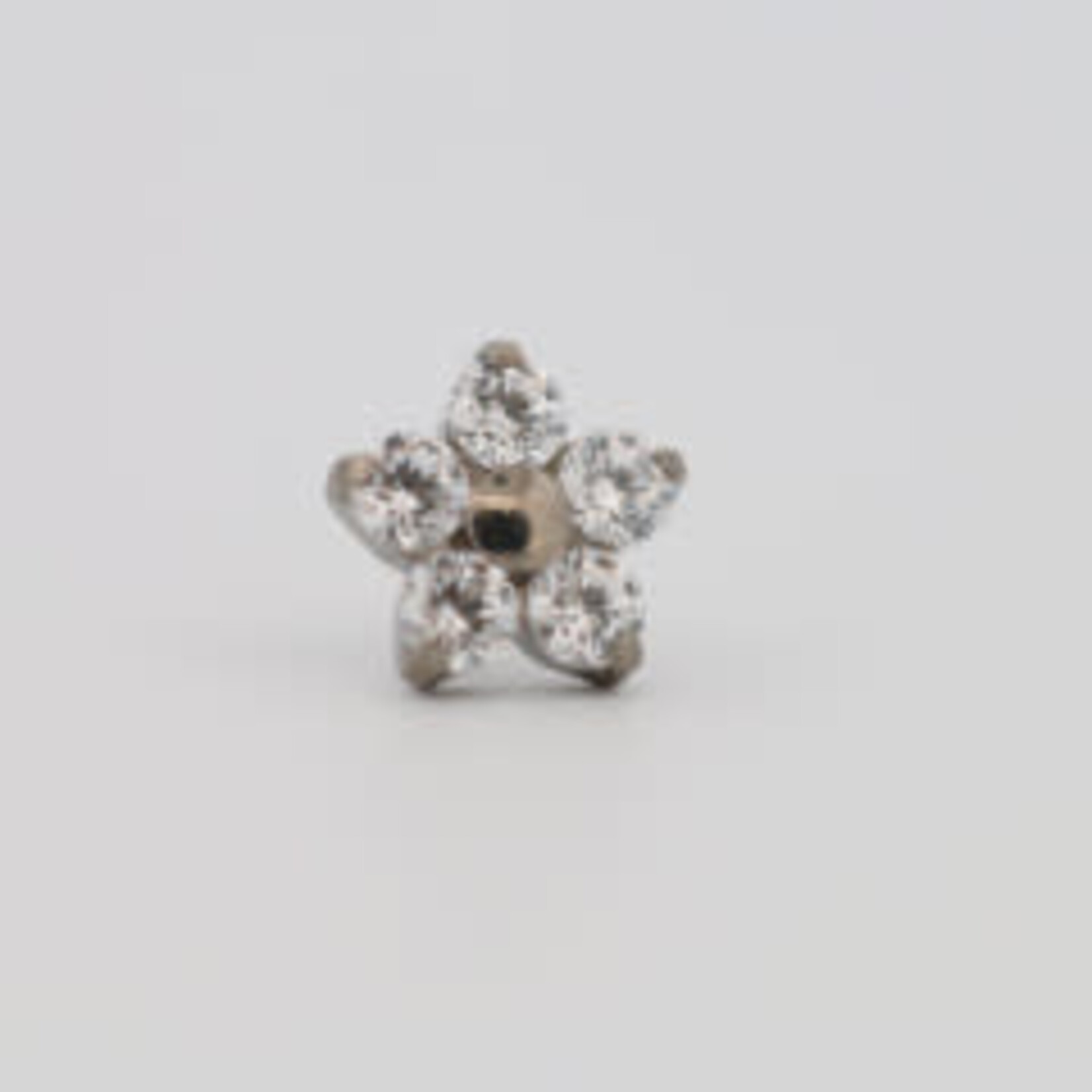Neometal 18g prong set threadless end flower 5x2mm cz