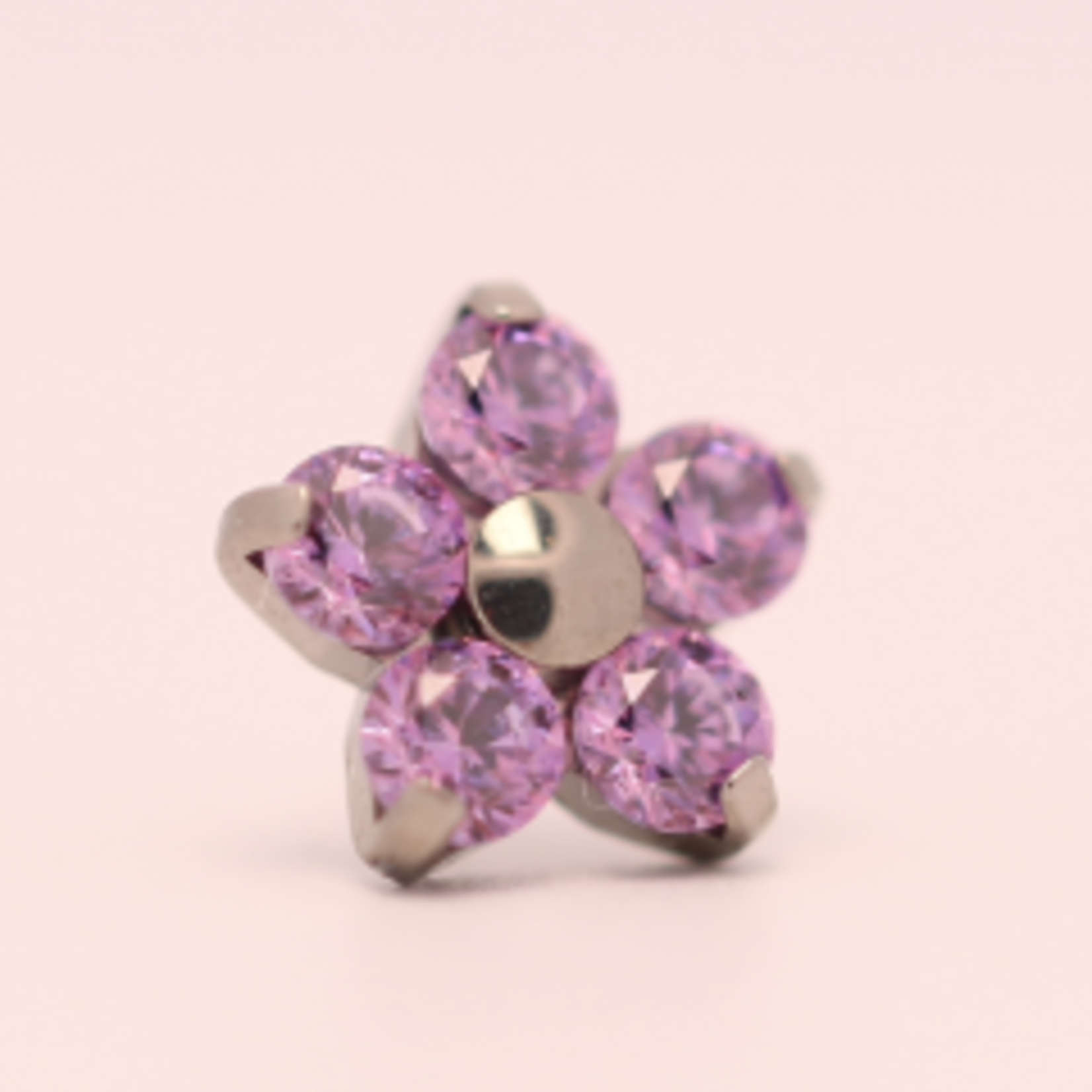 Neometal 18g prong set threadless end flower 5x2mm fancy purple