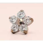 Neometal 18g prong set threadless end flower 5x2mm frosty mint
